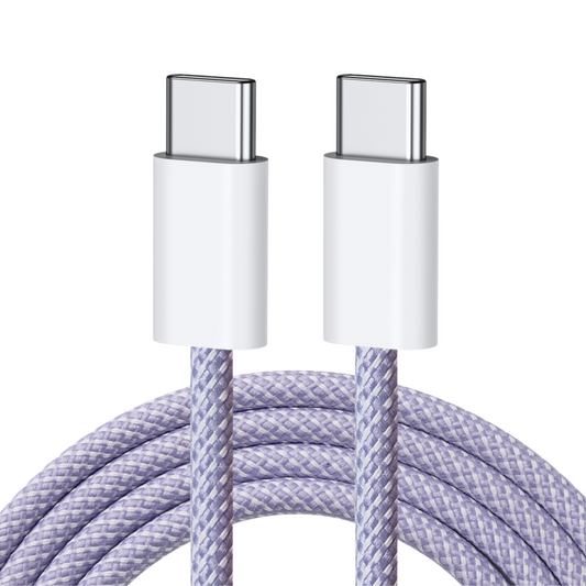 Nylon USB-C zu USB-C Schnell-Ladekabel lila