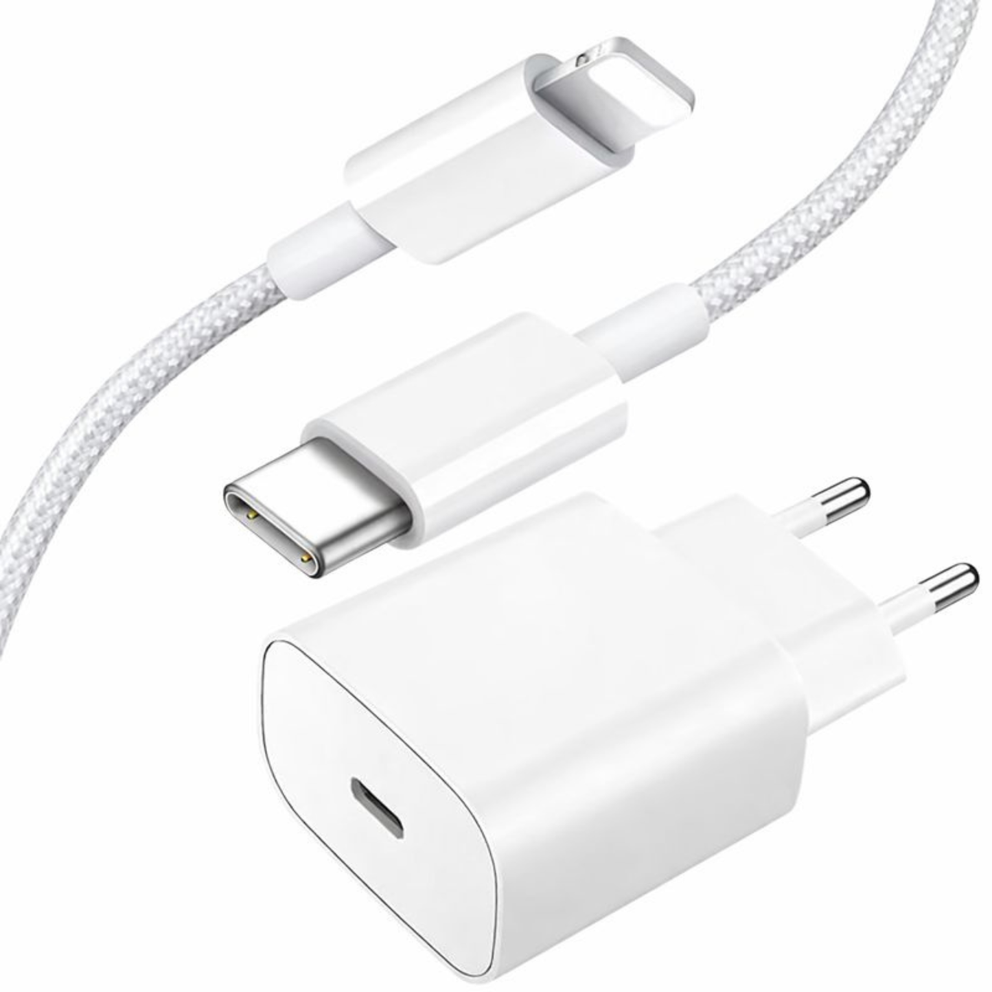 iPhone Schnell Nylon Ladekabel Ladegerät in weiß