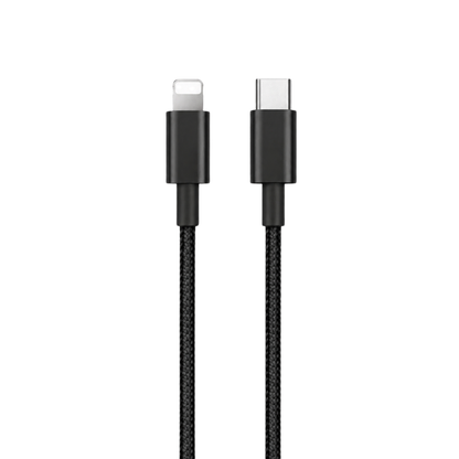 MobileKing USB-C iPhone Nylon Schnell-Ladekabel schwarz