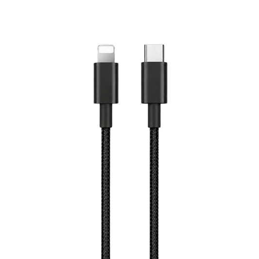 MobileKing USB-C iPhone Nylon Schnell-Ladekabel schwarz