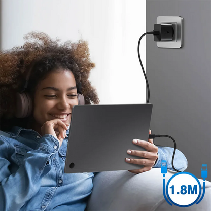 USB-C Super Schnell Ladekabel 45W Ladegerät in schwarz
