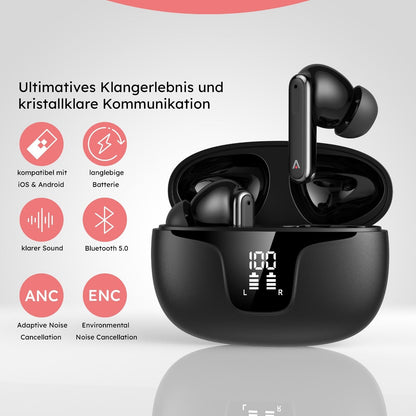 Alkaya Bluetooth Kopfhörer schwarz