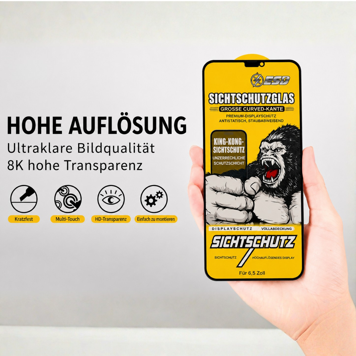 Privacy Blickschutz Panzerfolie für Samsung Galaxy 23 - 26er Reihe