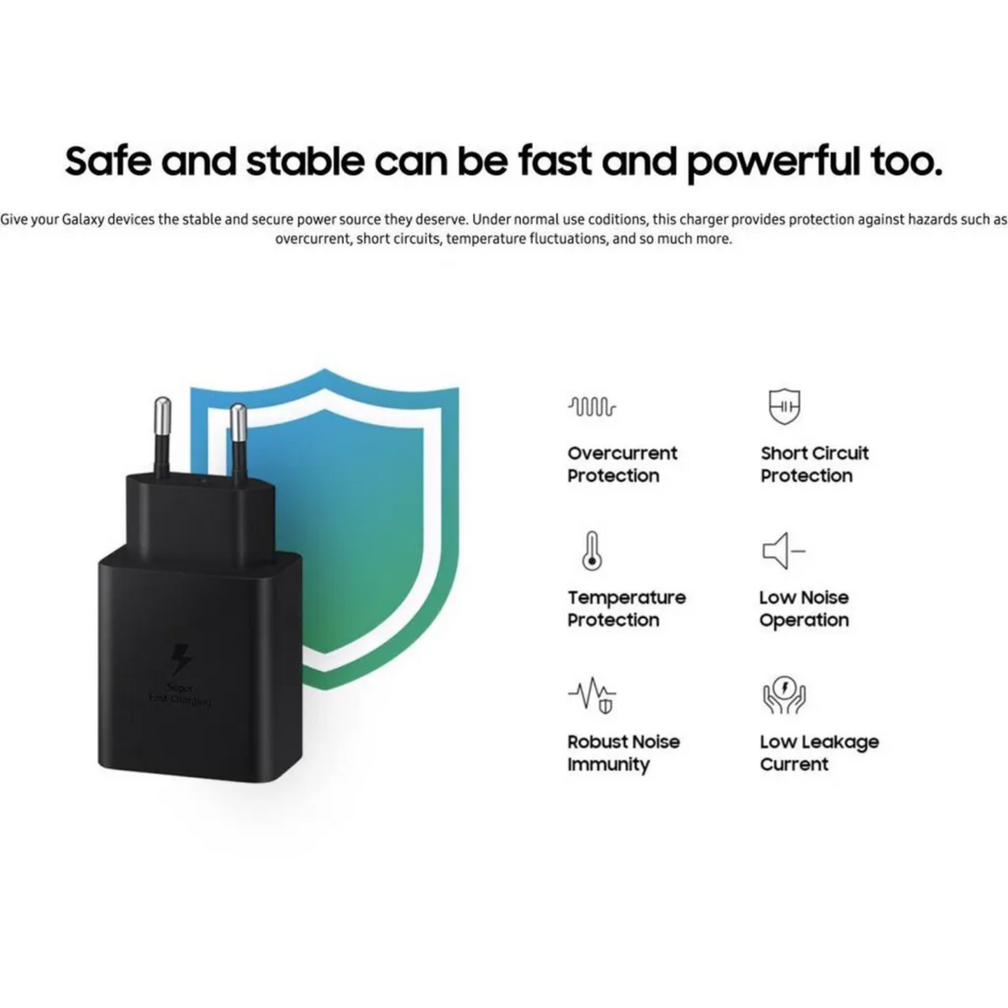 USB-C Super Schnell Ladekabel 45W Ladegerät in schwarz