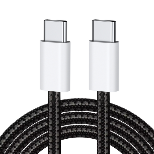 Nylon USB-C zu USB-C Schnell-Ladekabel schwarz