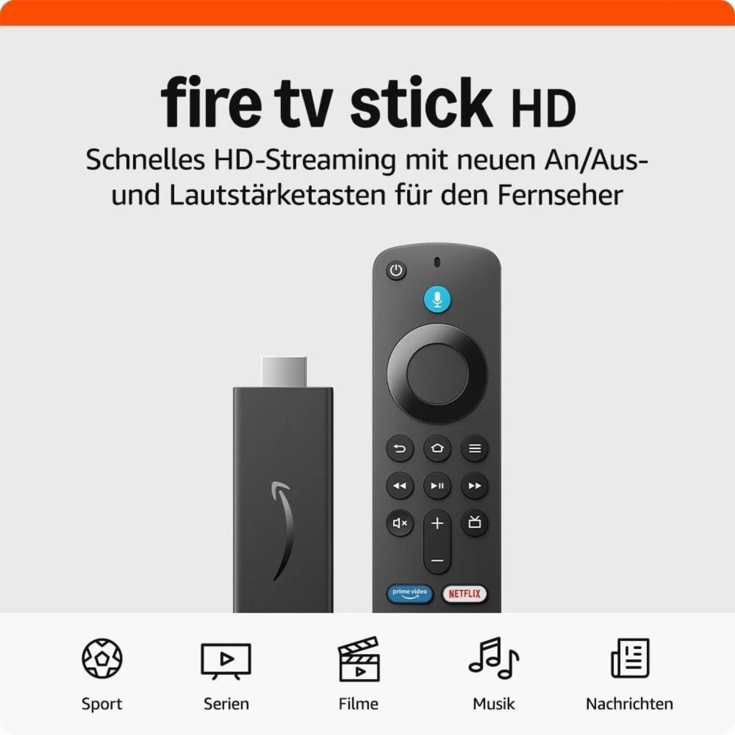 Amazon Fire TV Stick HD HDMI Full HD Fire OS Schwarz
