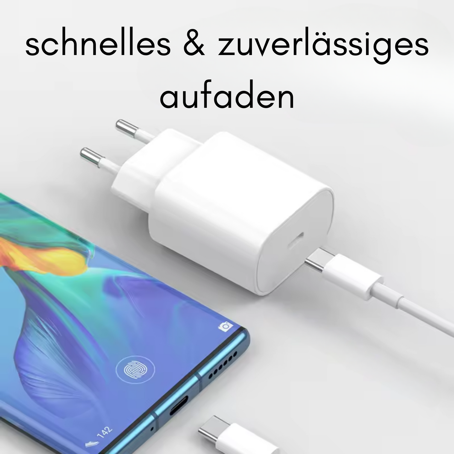 USB-C Schnell Ladekabel Ladegerät in weiß
