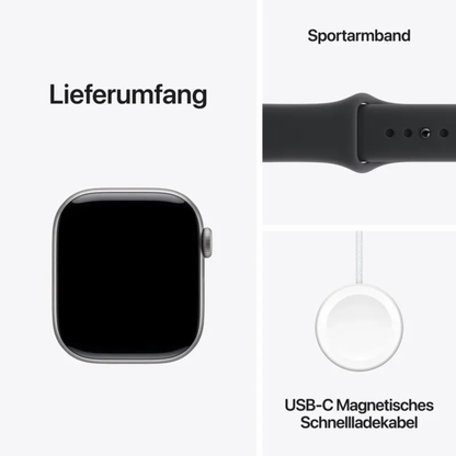 Apple Watch Series 11 (42 mm, GPS) Space Grey Black Sport Band S/M M/L NEU & OVP versiegelt