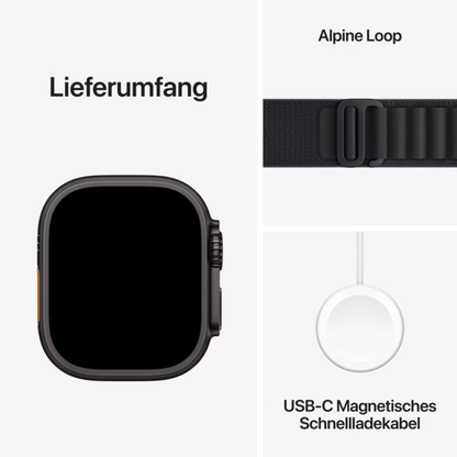 Apple Watch Ultra 3 (49 mm, GPS + Cellular) Black Titanium Black Alpine Loop S M NEU & OVP versiegelt