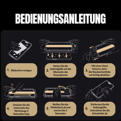 Panzerfolie Displayschutz inklusive Anbringhilfe für alle iPhone Modelle