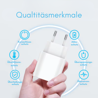 USB-C Schnell Ladekabel Ladegerät in weiß