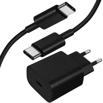 USB-C Schnell Ladekabel Ladegerät in schwarz