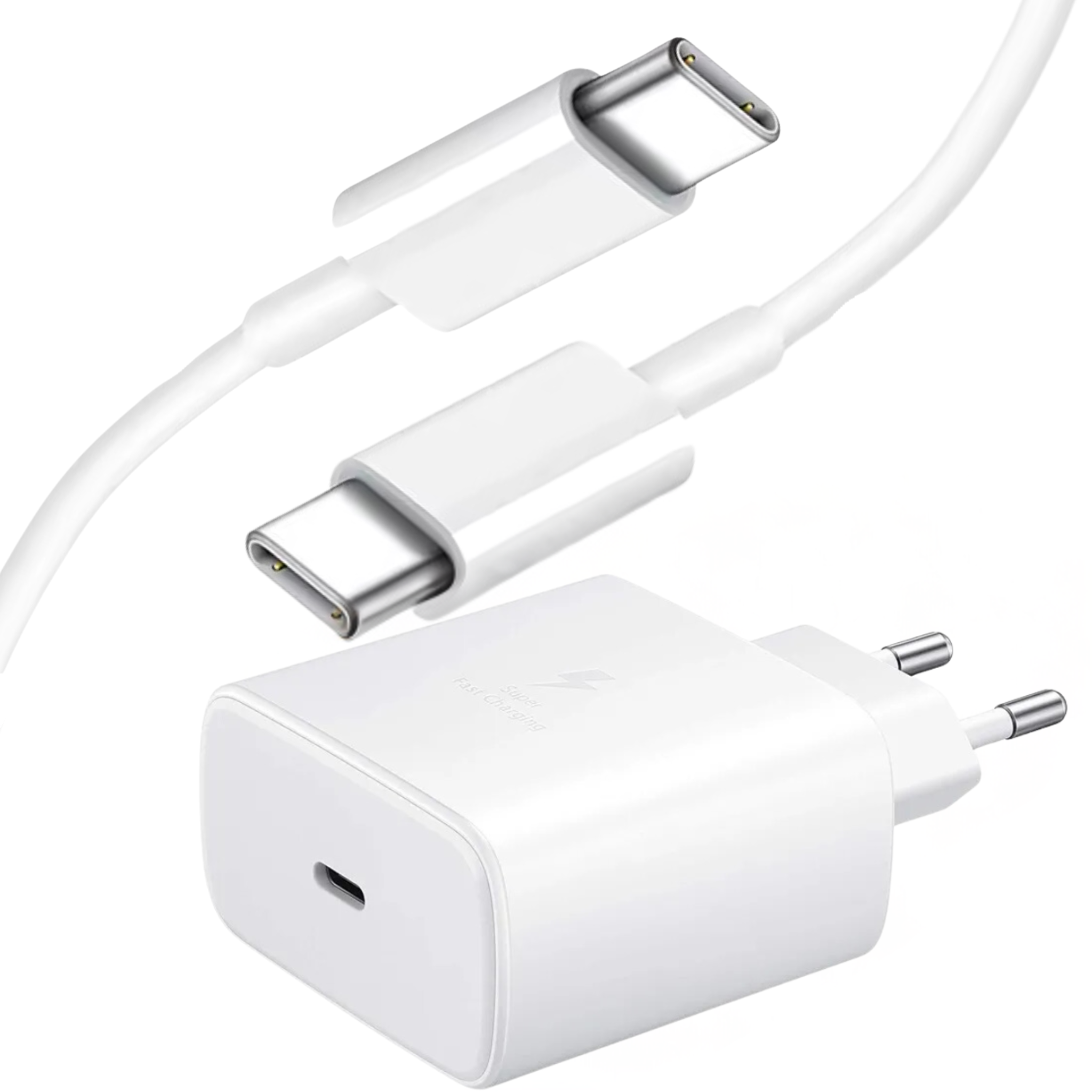 USB-C Super Schnell Ladekabel 45W Ladegerät in Weiß