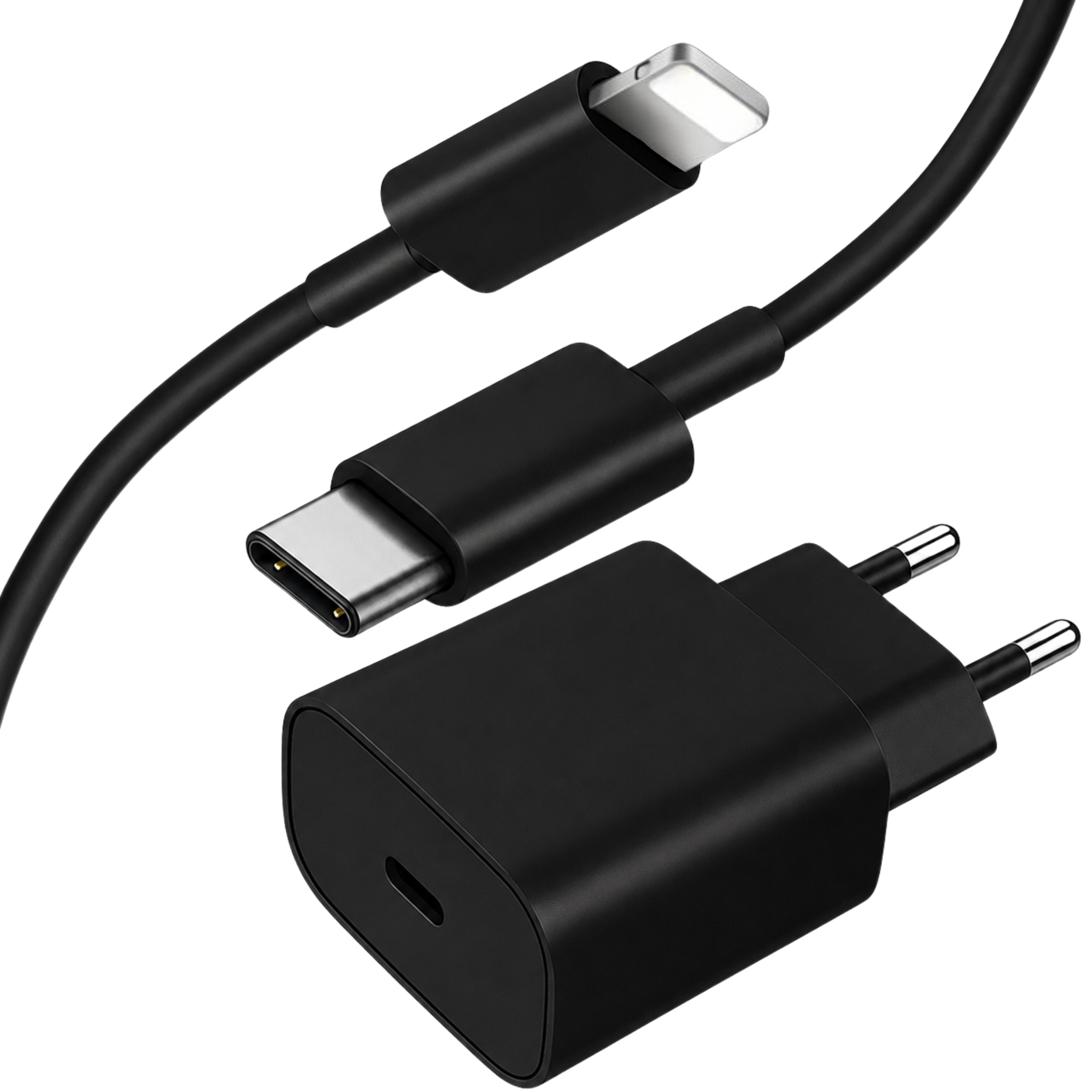iPhone Schnell Ladekabel Ladegerät in Schwarz