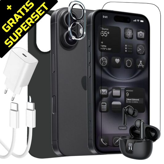 Apple iPhone 16 - 128GB - Schwarz - OVP Versiegelt + GRATIS SUPERSET (schwarz)